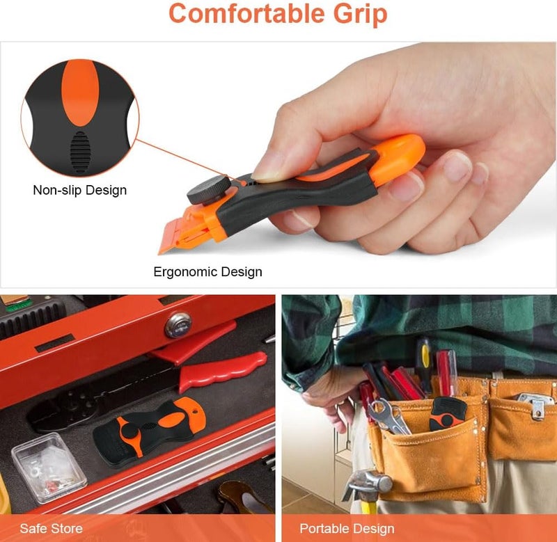 Ainiv Razor Blade Scraper, 2-in-1 Scraper Tool with 10PCS Metal Blades and 10PCS Plastic Blades, Multi-funtional Cleaning Razor Scraper for Stickers, Labels, Caulk, Adhesive, Paint Removal (2 Pack) - Image 5